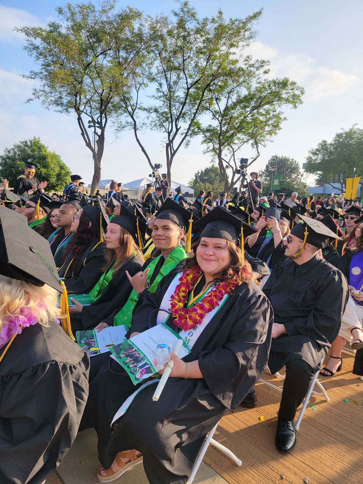 People enjoying Commencement