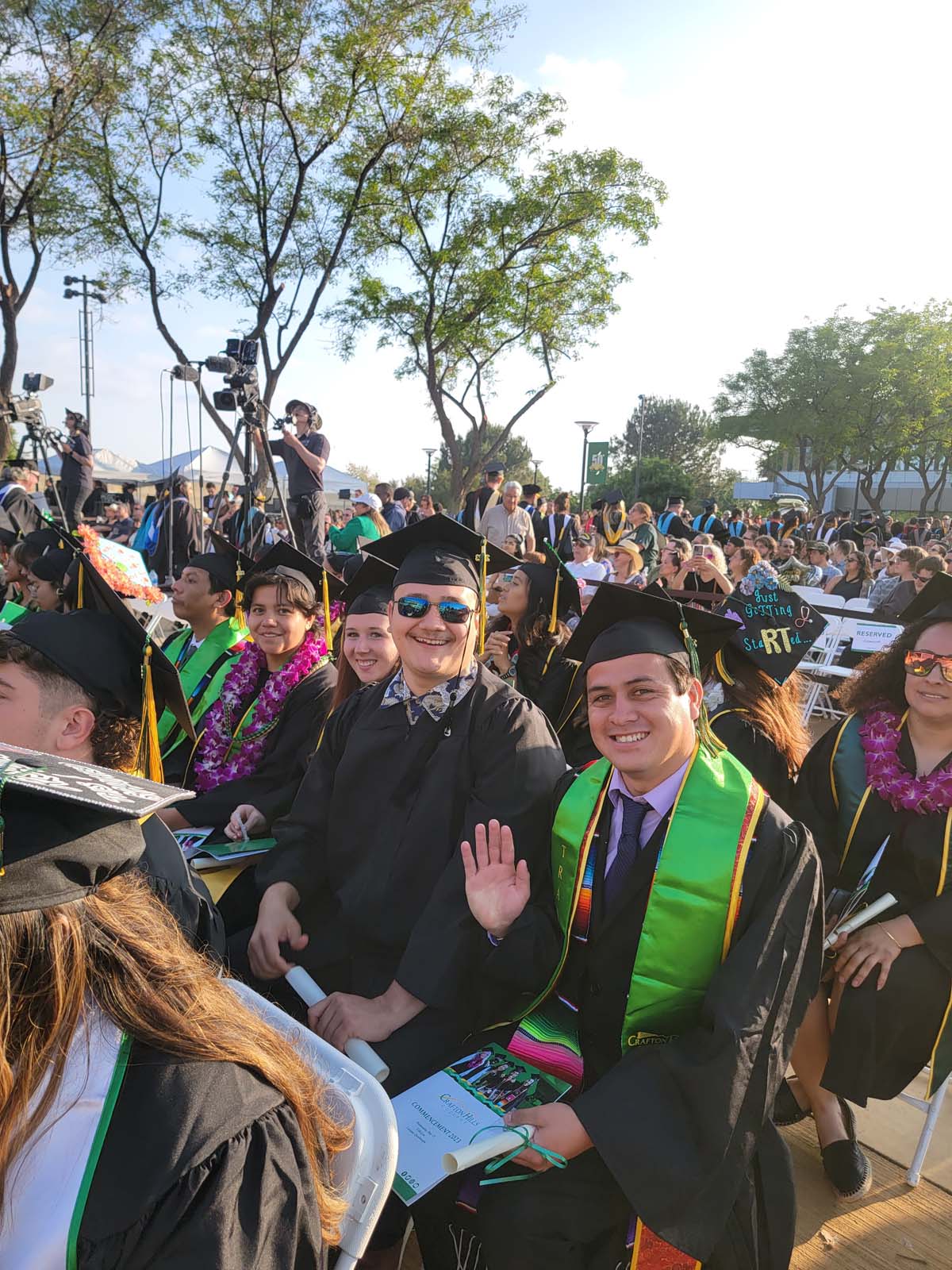 People enjoying Commencement