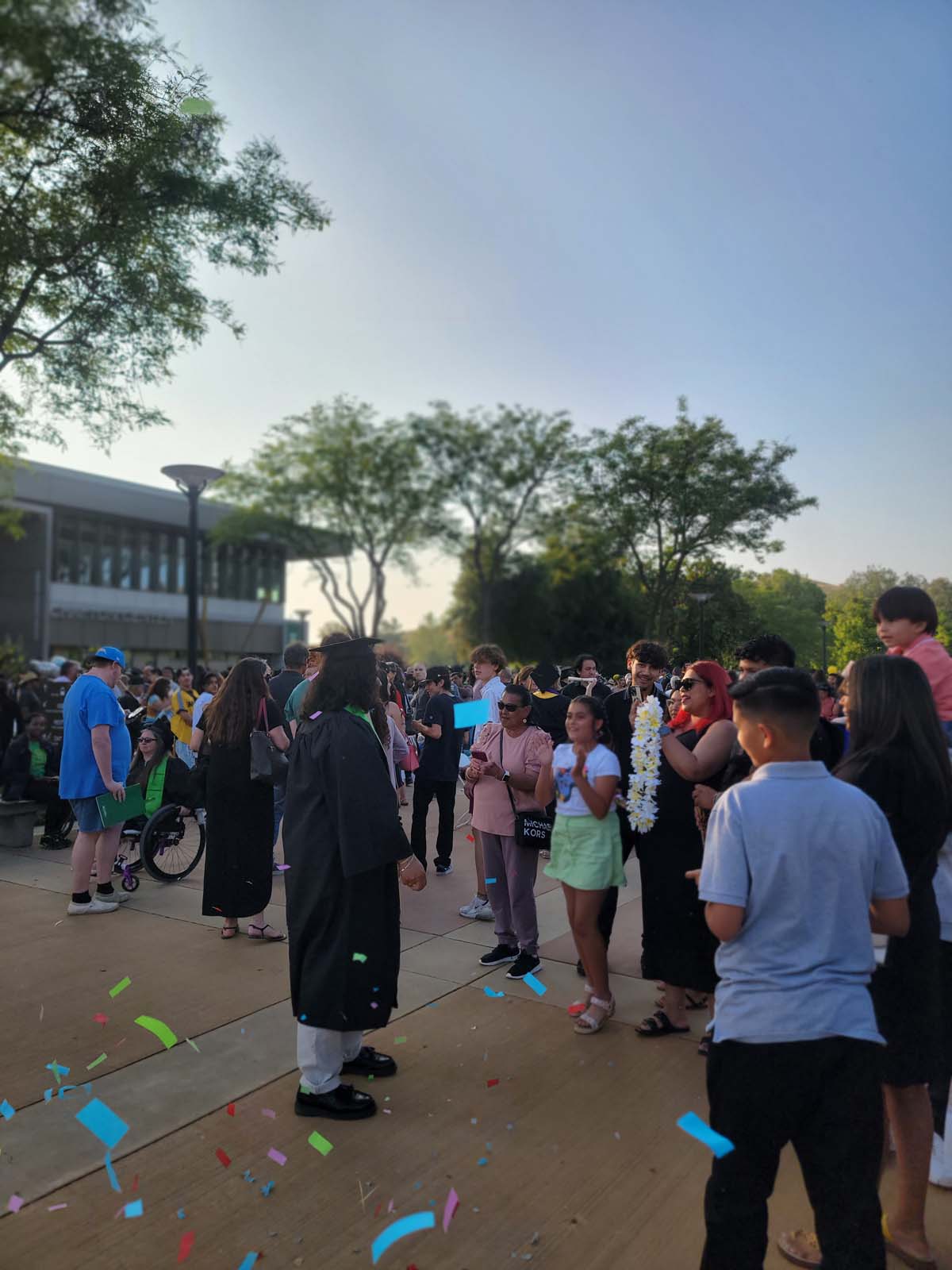 People enjoying Commencement