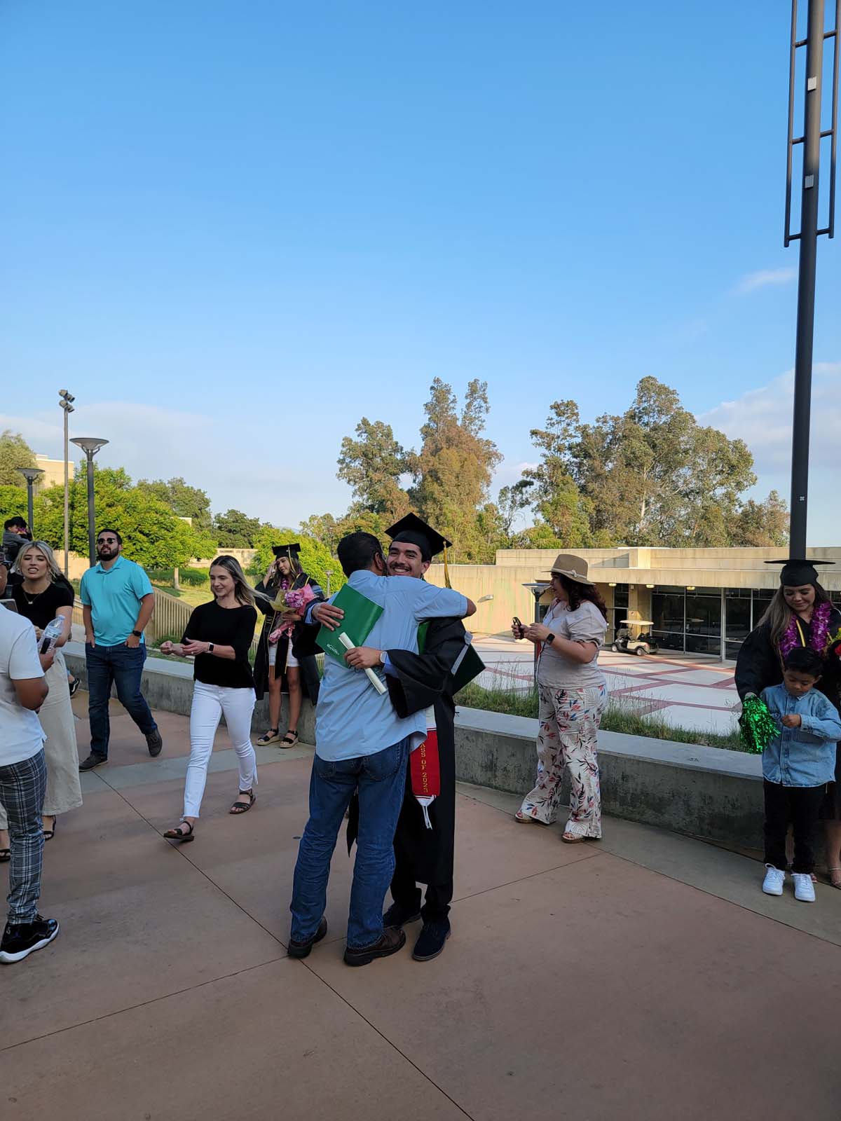 People enjoying Commencement