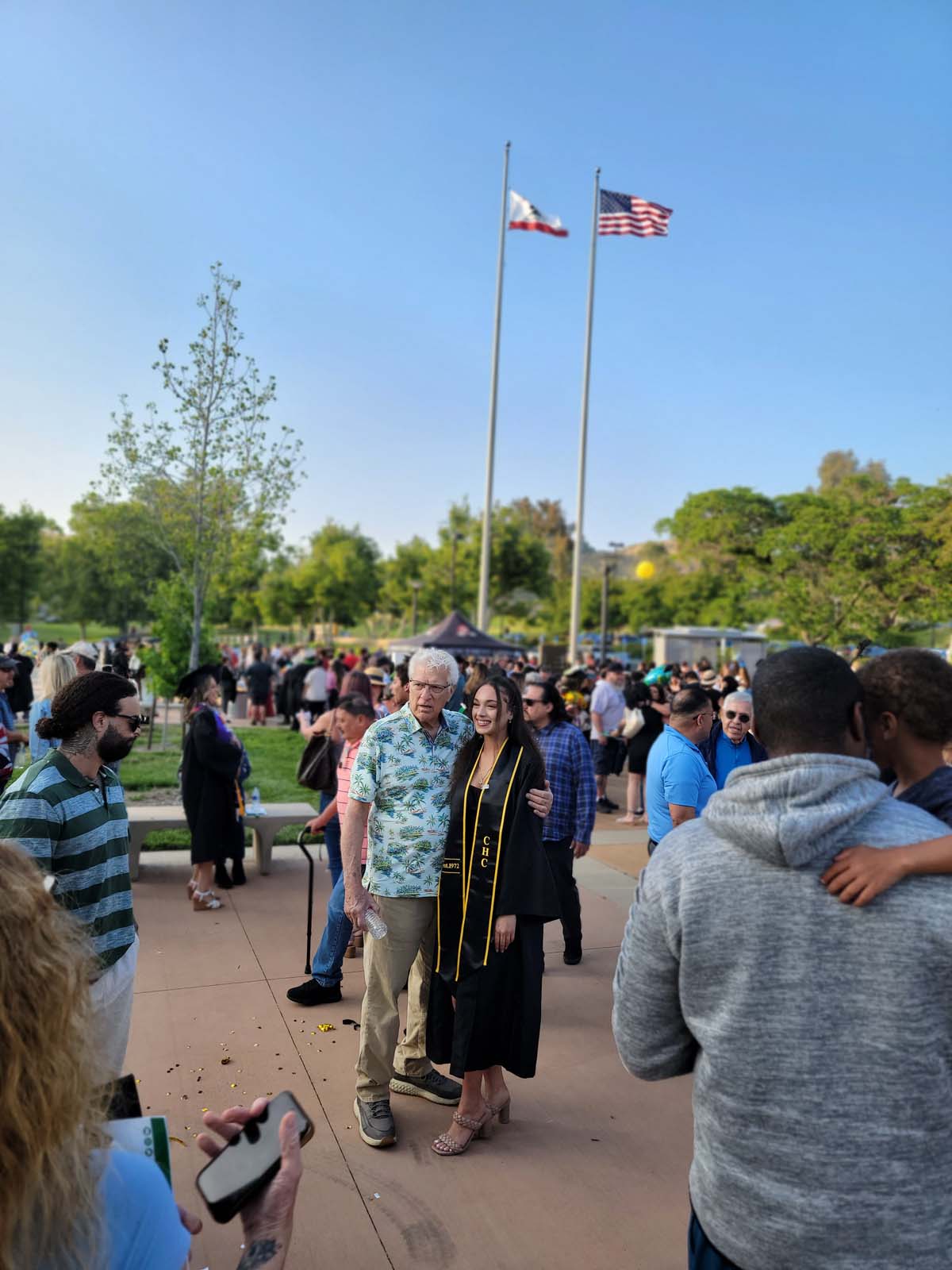 People enjoying Commencement