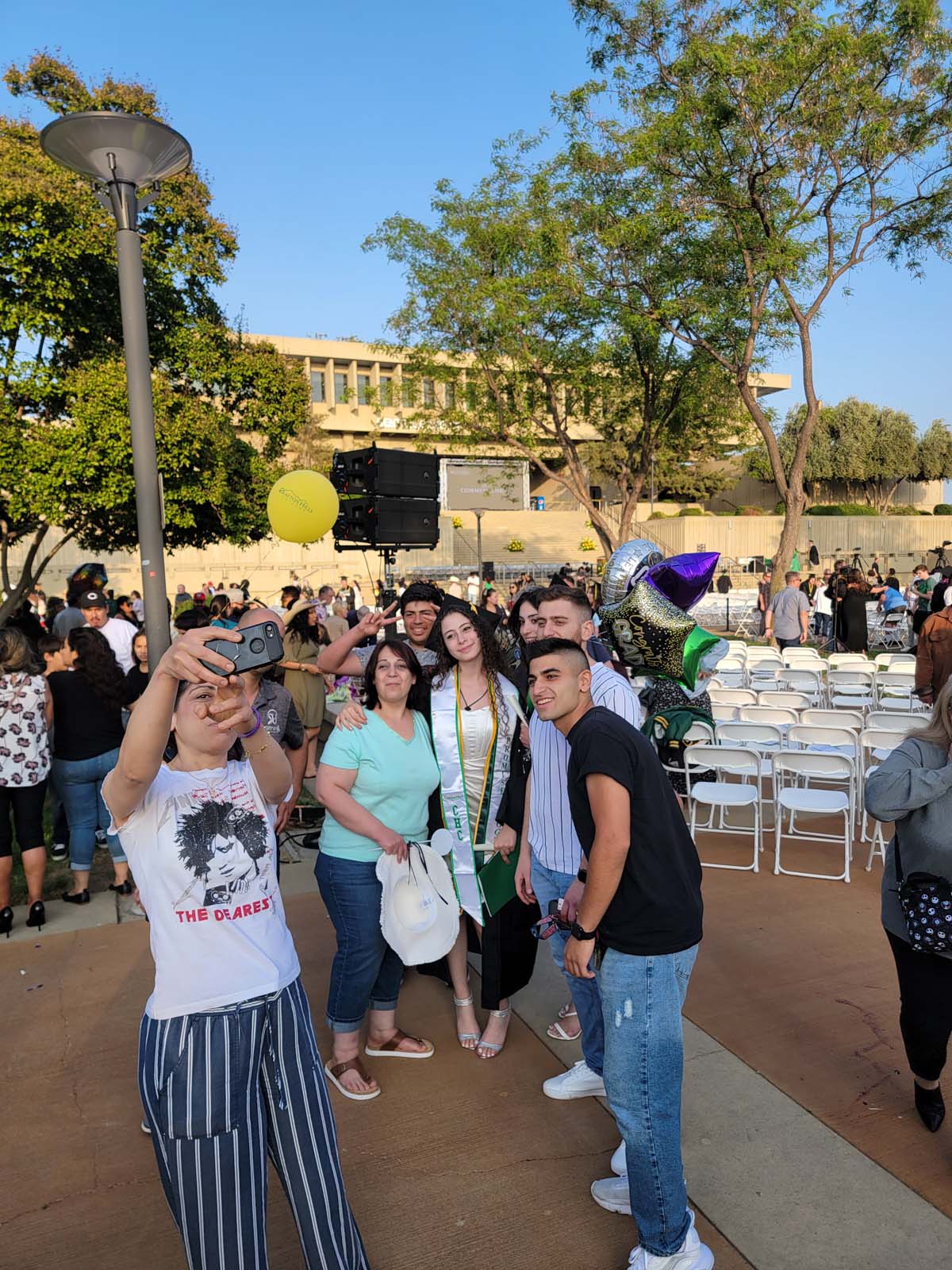 People enjoying Commencement