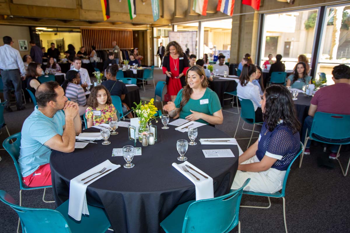 People enjoying the Etiquette Luncheon