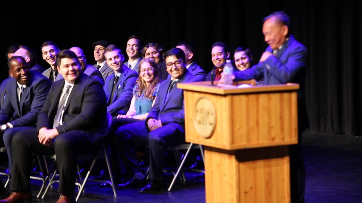 People enjoying the Paramedic Graduation