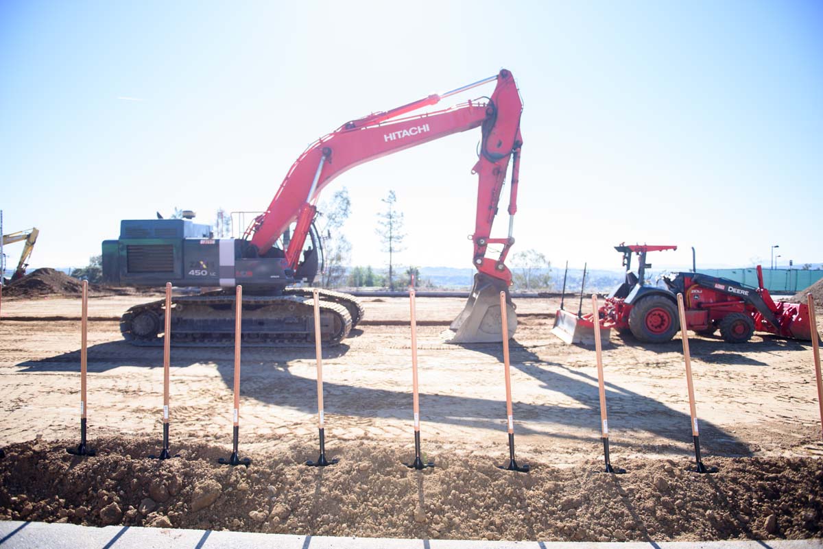 People enjoying the groundbreaking ceremony