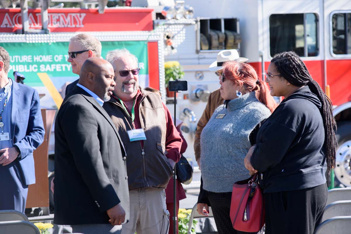 People enjoying the groundbreaking ceremony