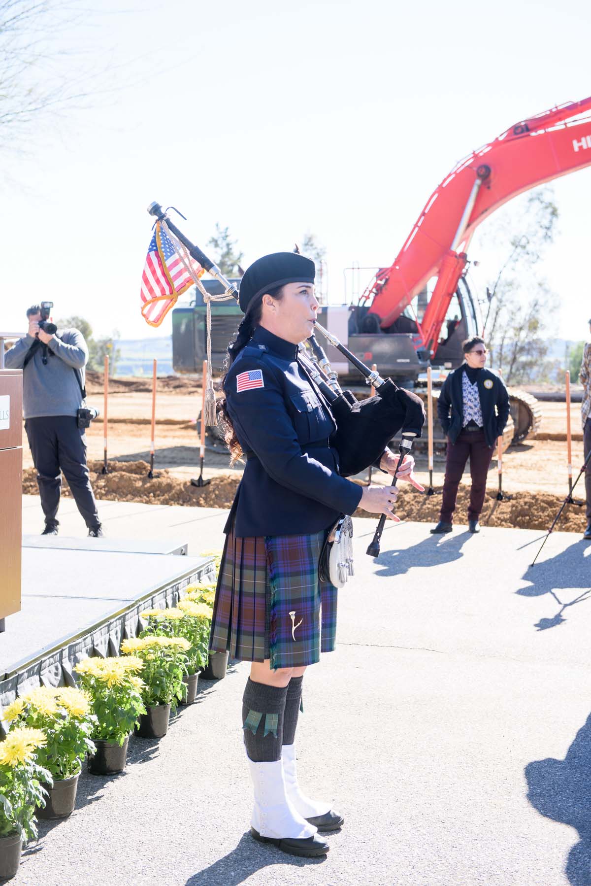 People enjoying the groundbreaking ceremony