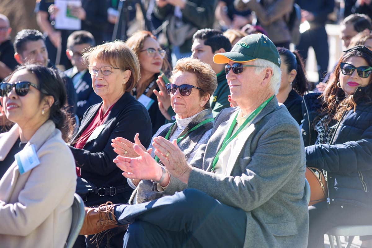 People enjoying the groundbreaking ceremony