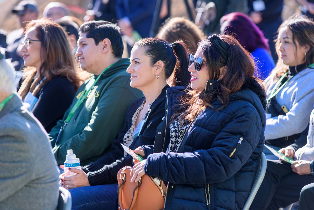 People enjoying the groundbreaking ceremony