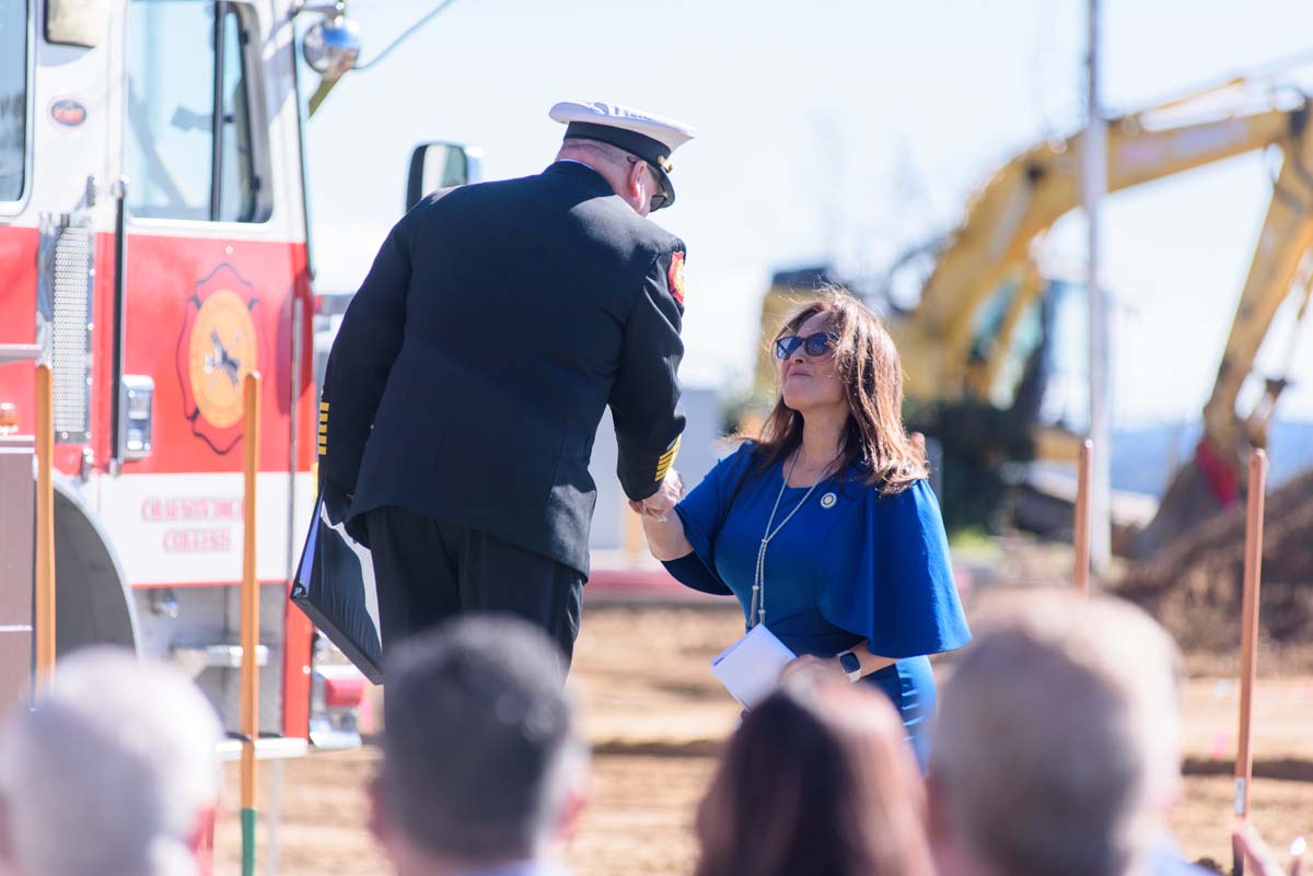 People enjoying the groundbreaking ceremony