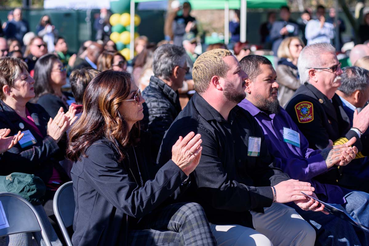 People enjoying the groundbreaking ceremony