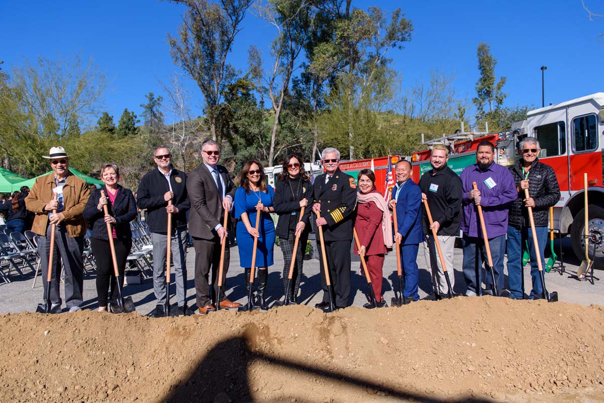 People enjoying the groundbreaking ceremony