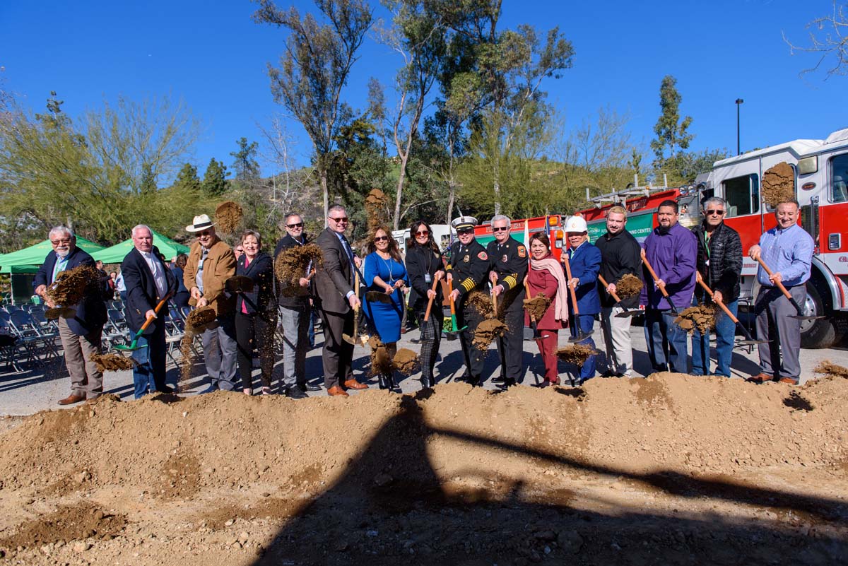 People enjoying the groundbreaking ceremony