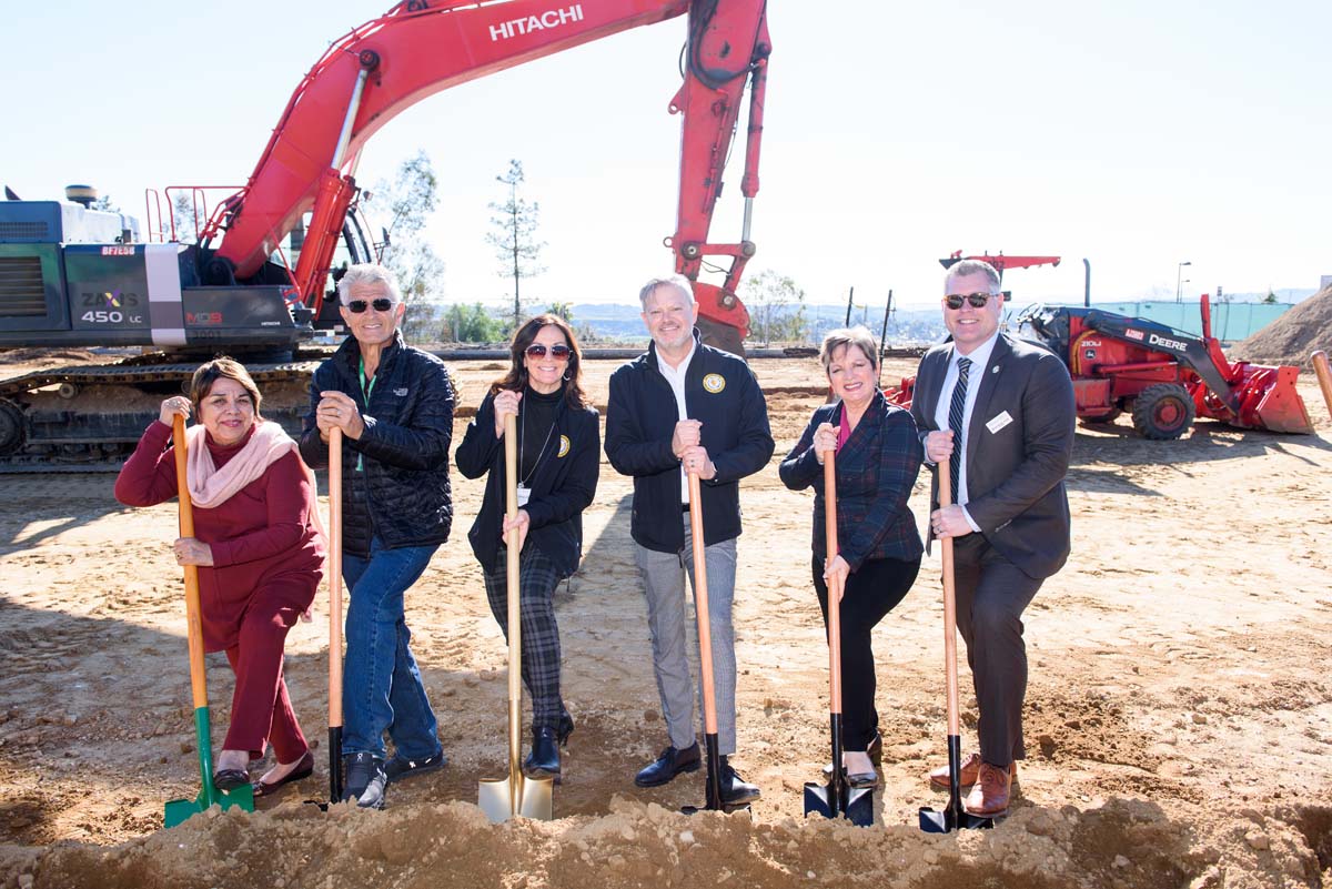 People enjoying the groundbreaking ceremony