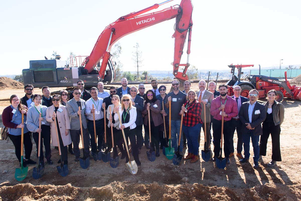 People enjoying the groundbreaking ceremony