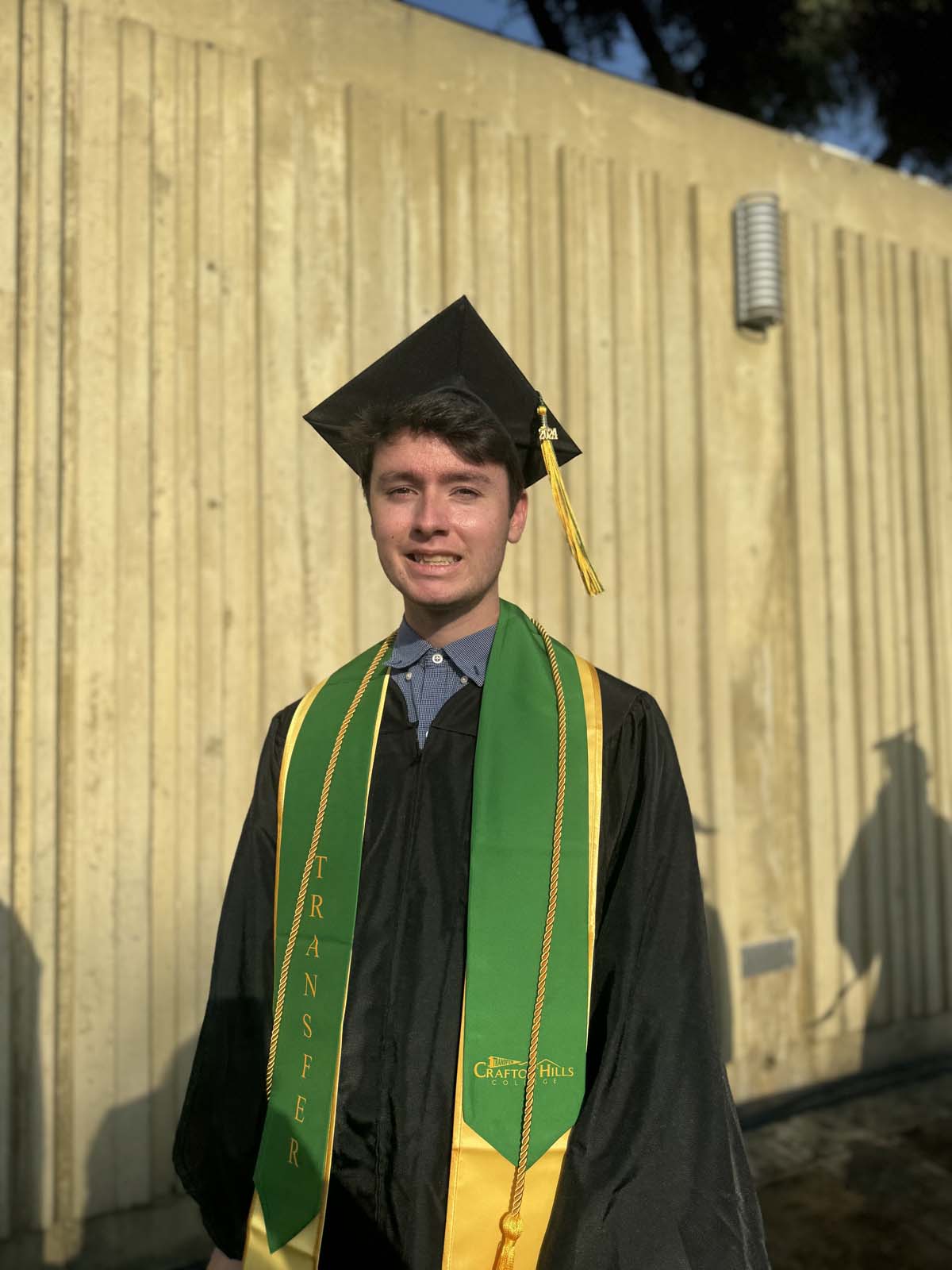 Graduates walk to stage at CHC's Commencement 2024.