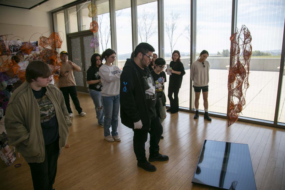 People attending the Art Exhibit