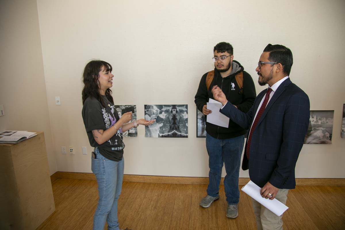 People attending the Art Exhibit