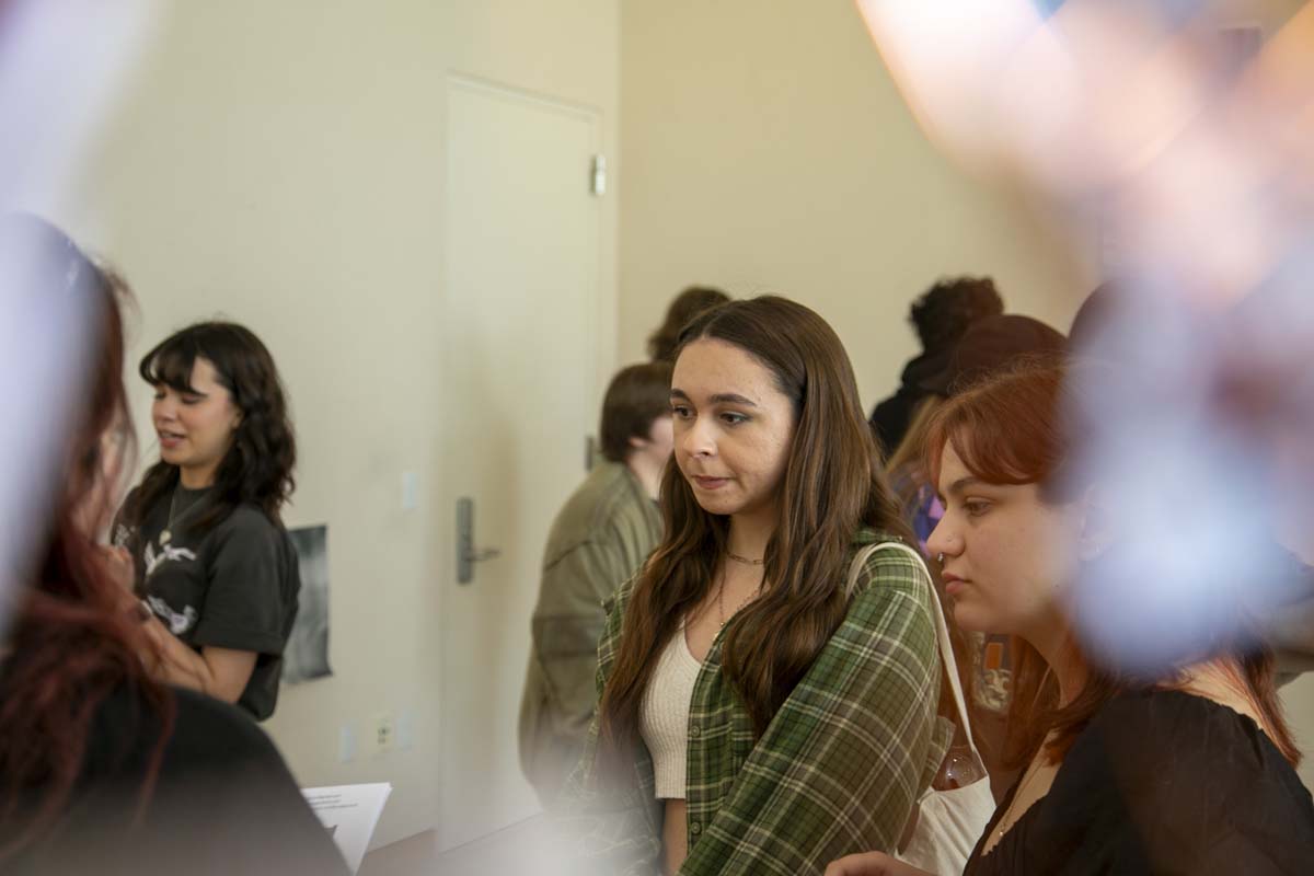 People attending the Art Exhibit