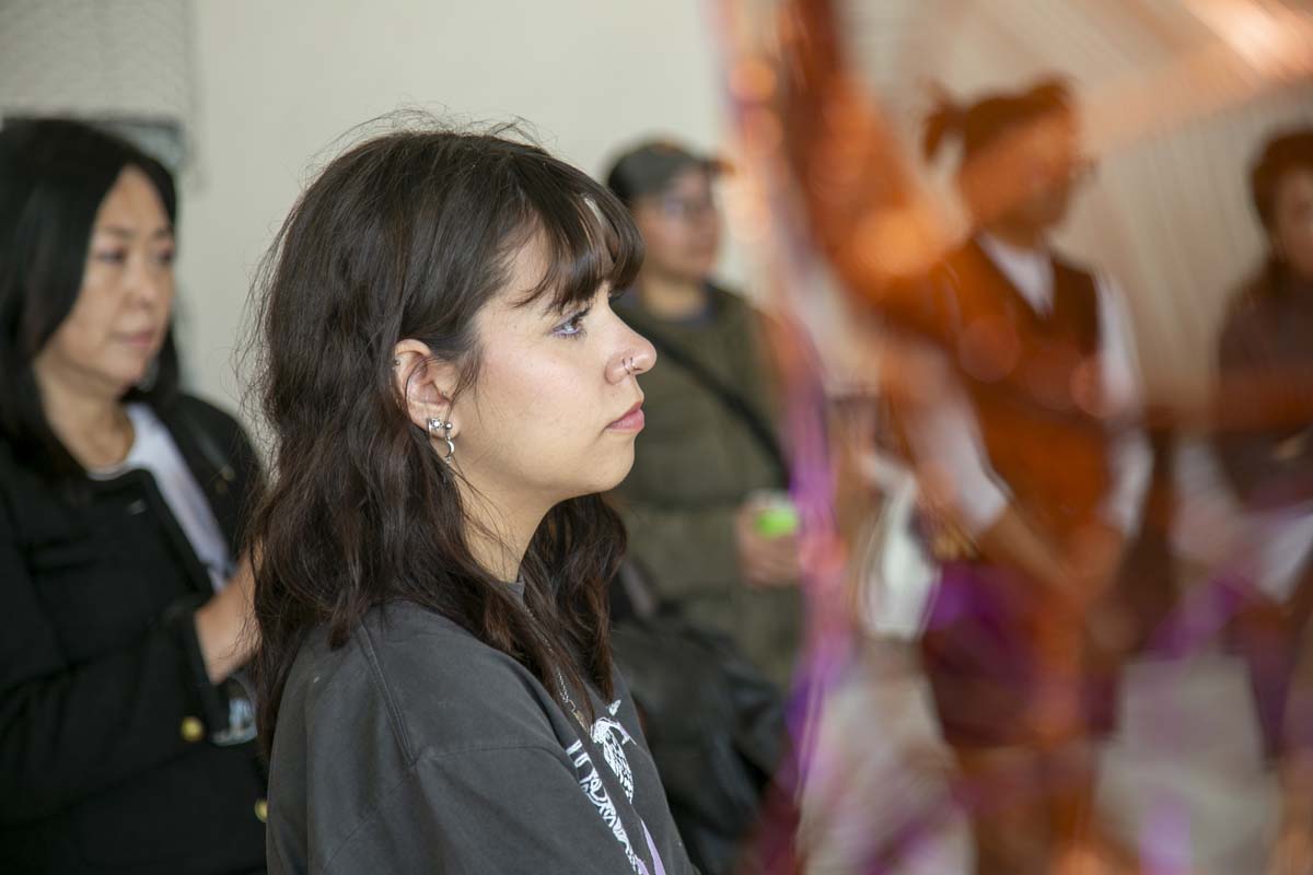 People attending the Art Exhibit