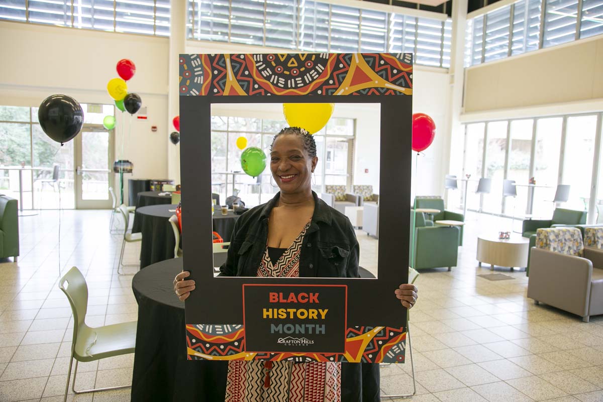 People enjoying the Black History Month closing ceremony