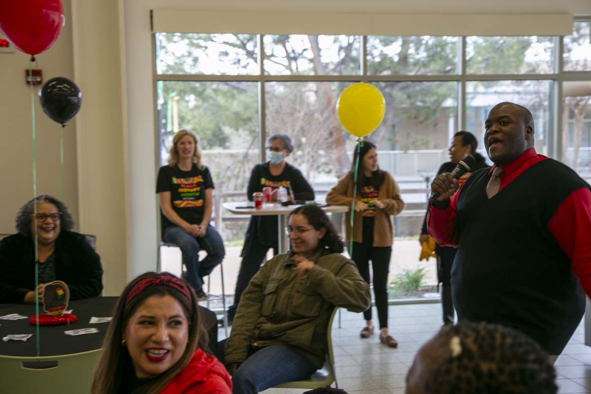 People enjoying the Black History Month closing ceremony