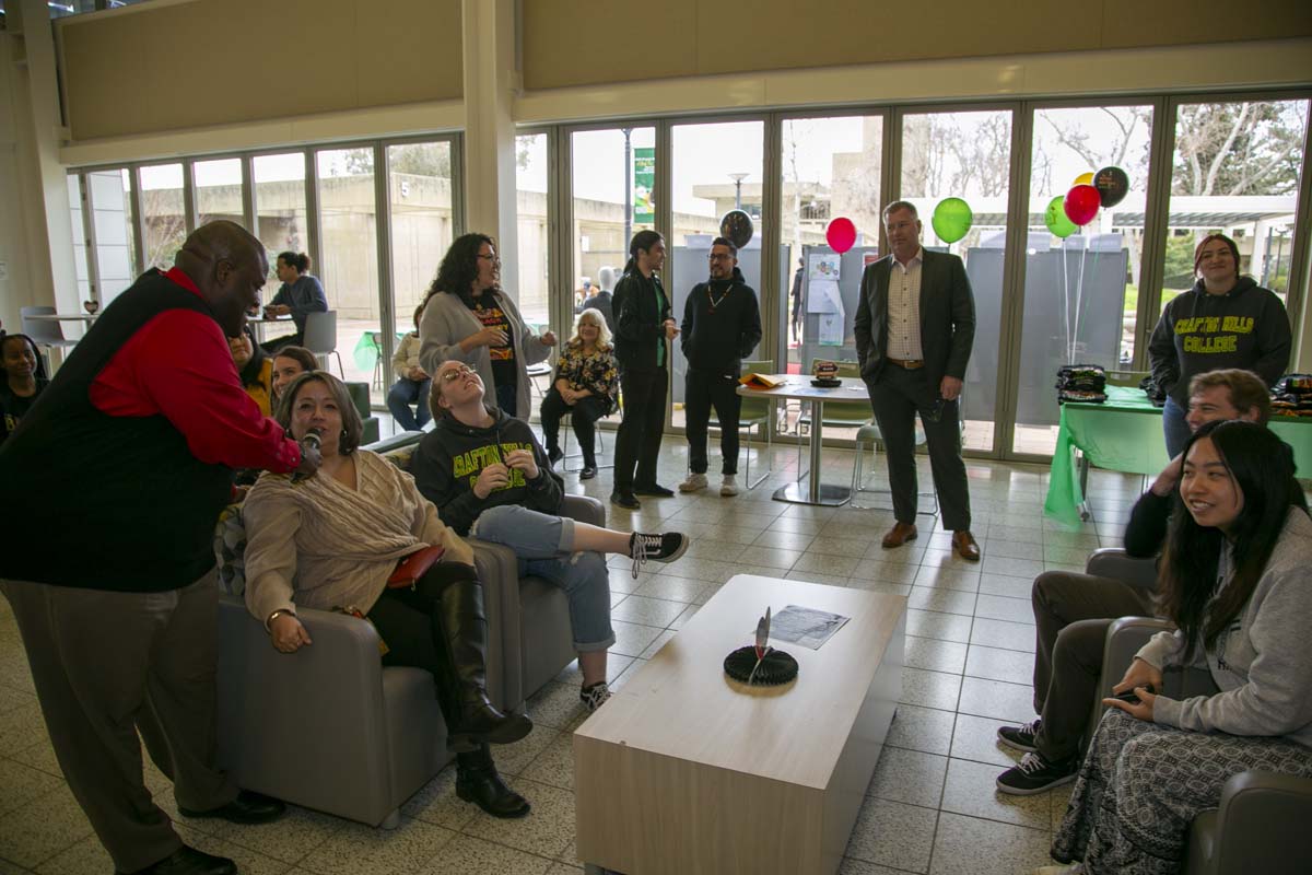 People enjoying the Black History Month closing ceremony