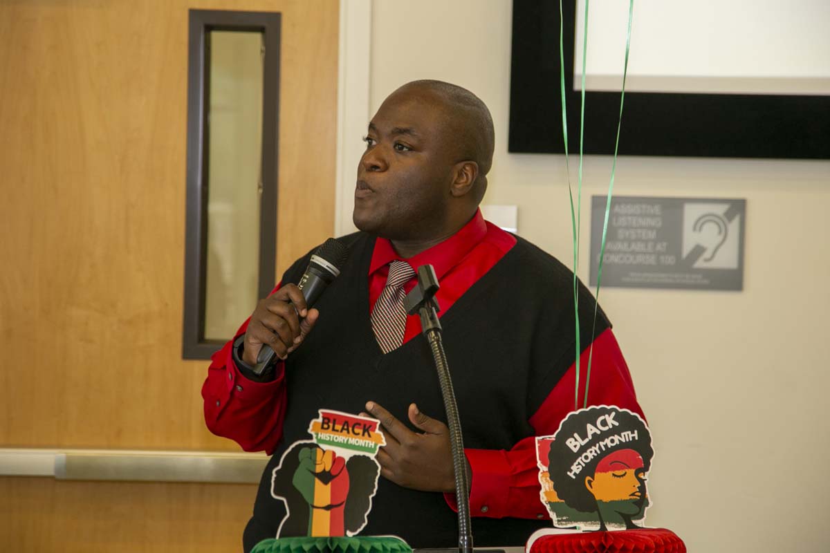 People enjoying the Black History Month closing ceremony