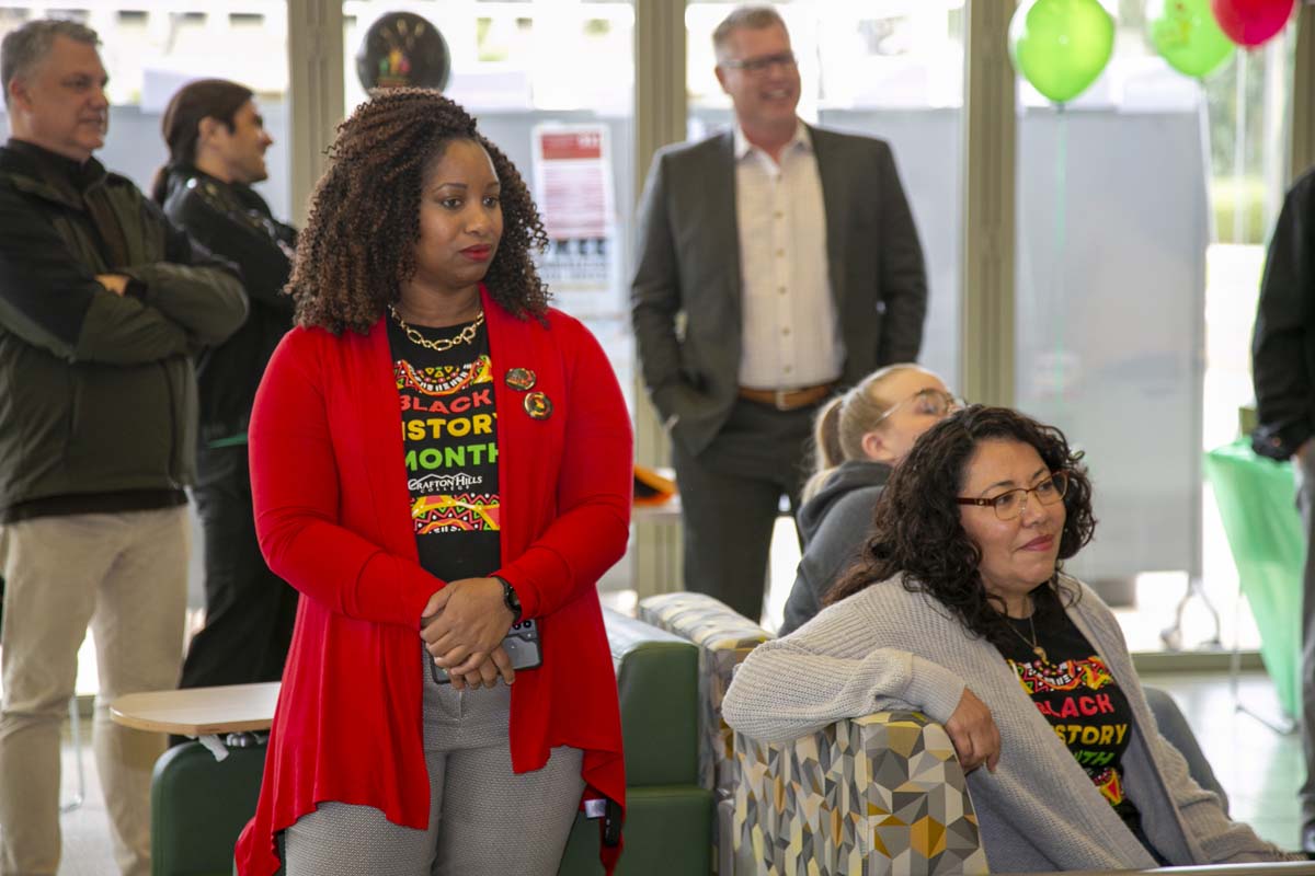 People enjoying the Black History Month closing ceremony