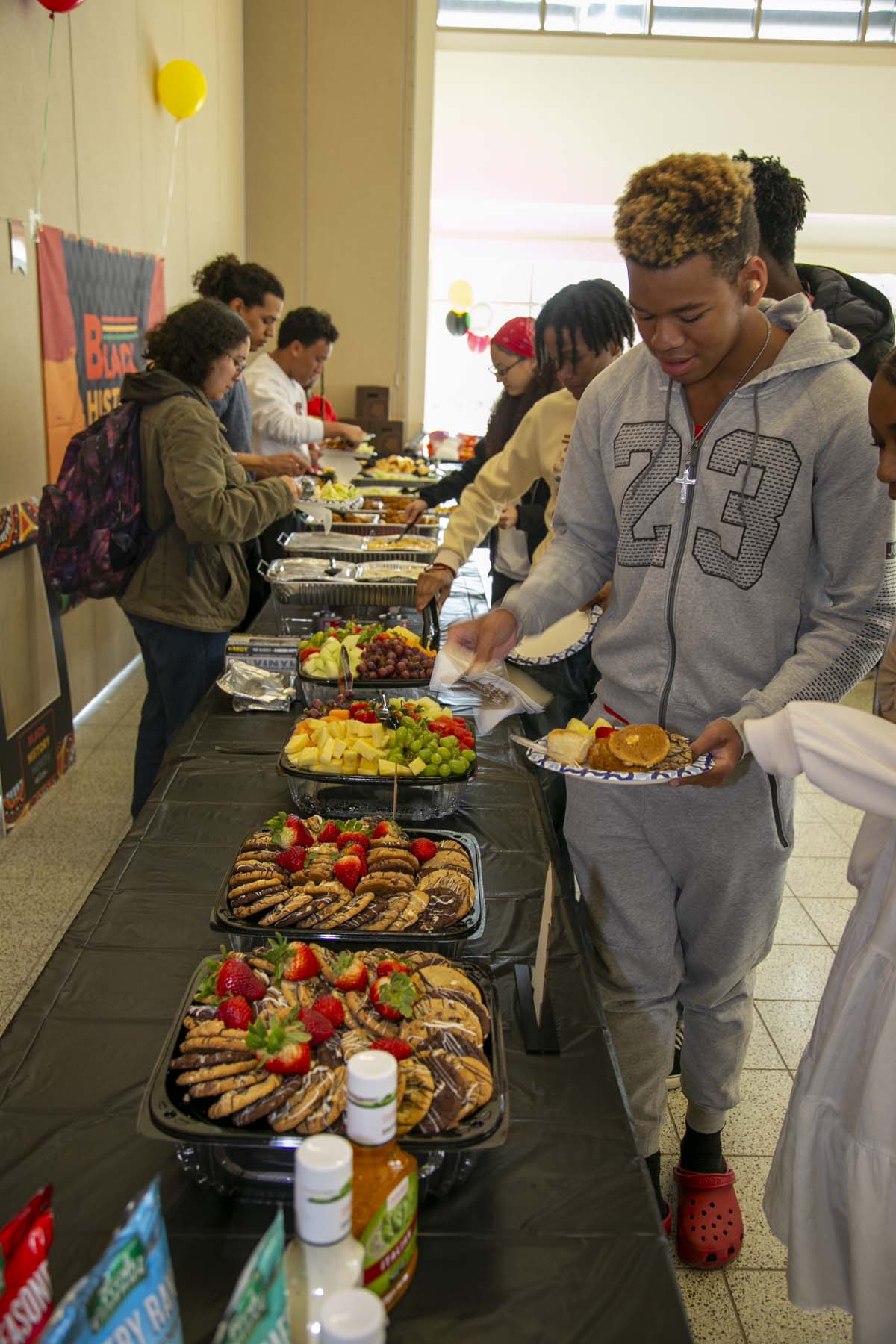 People enjoying the Black History Month closing ceremony