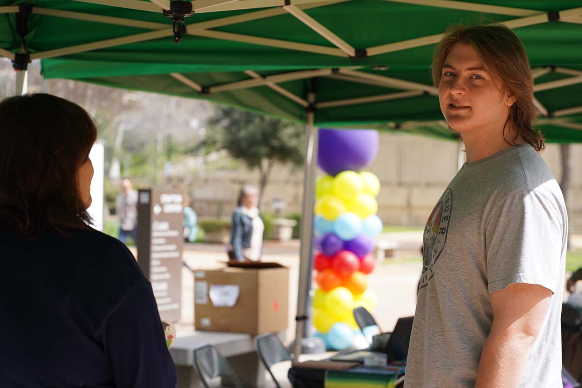 People enjoying the Grad Fair