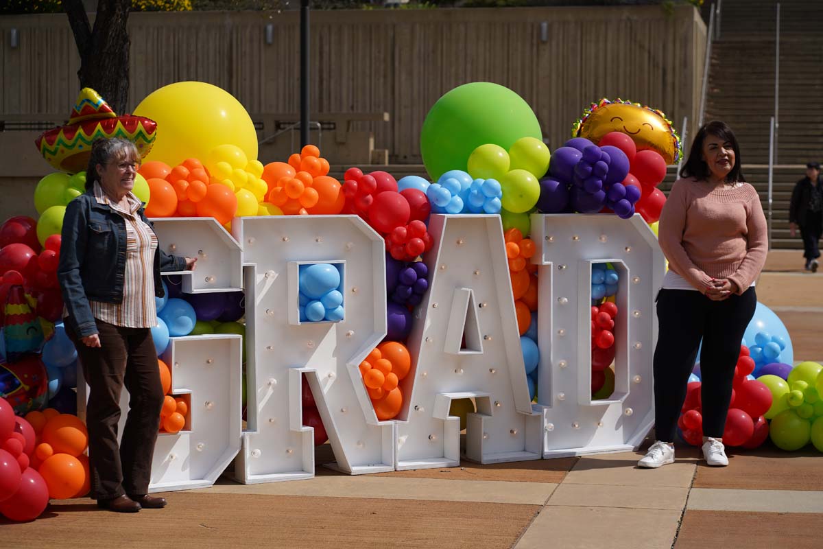 People enjoying the Grad Fair