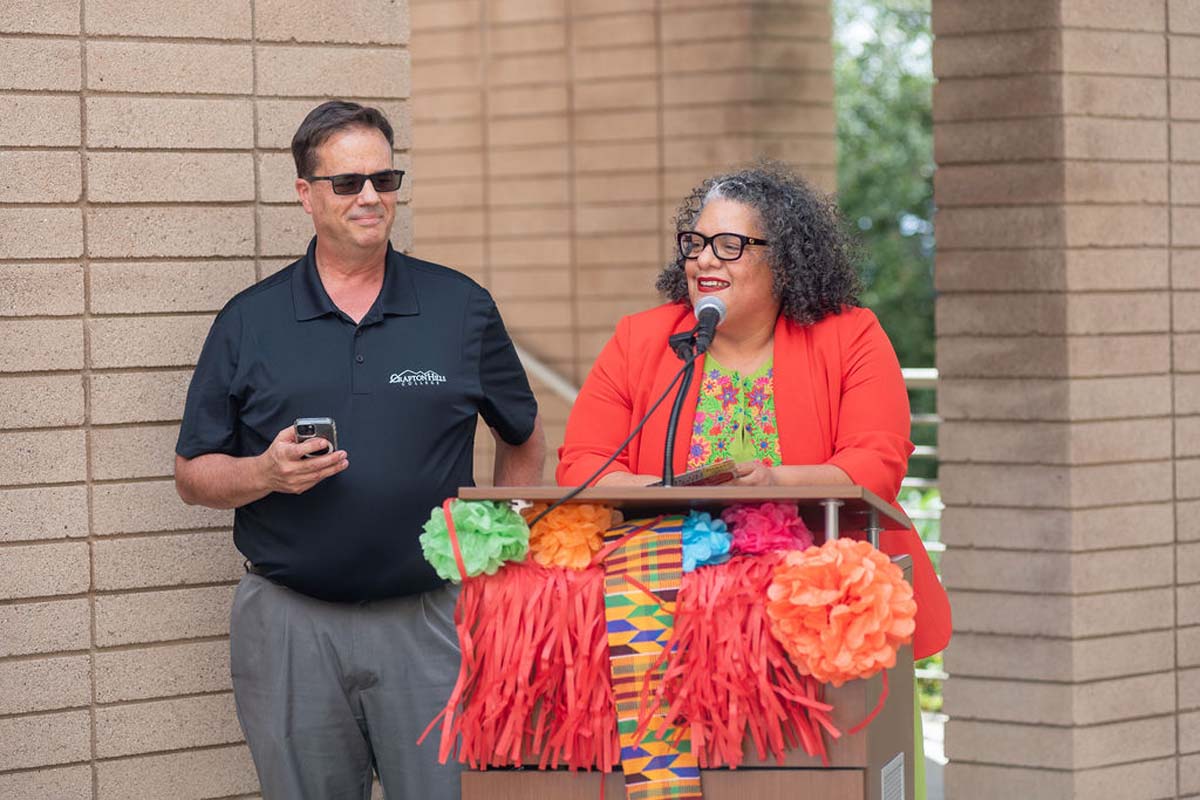 Attendees enjoing the Multicultural Center Grand Opening