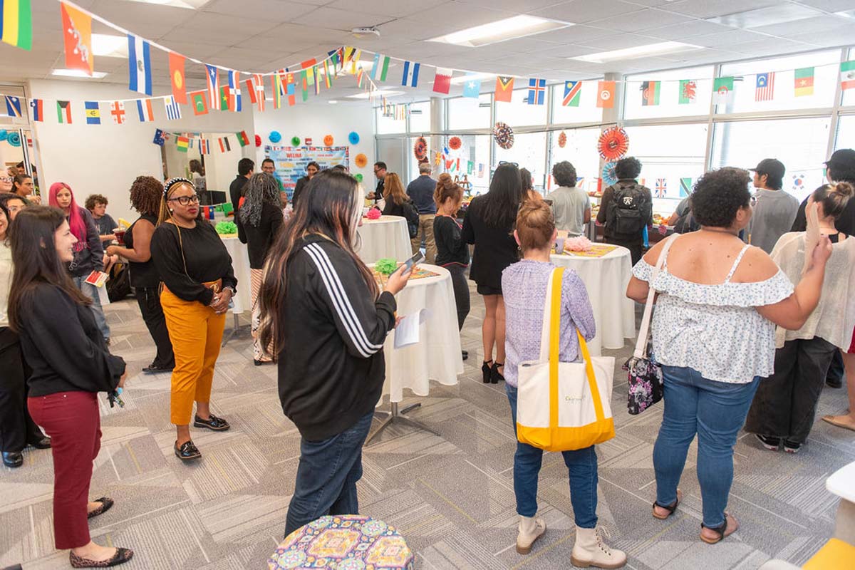 Attendees enjoing the Multicultural Center Grand Opening