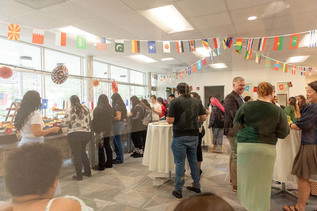 Attendees enjoing the Multicultural Center Grand Opening