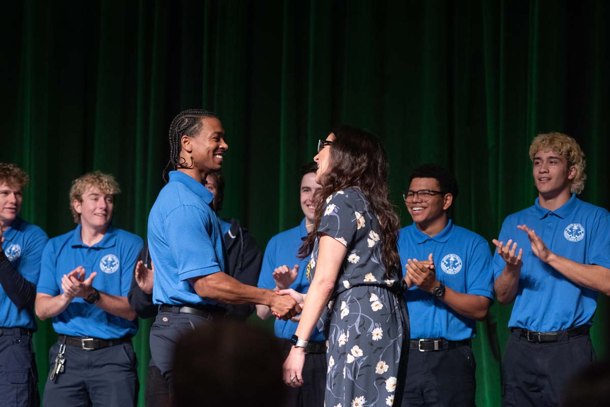 Crafton Hills College celebrate newest EMTS at graduation ceremony.