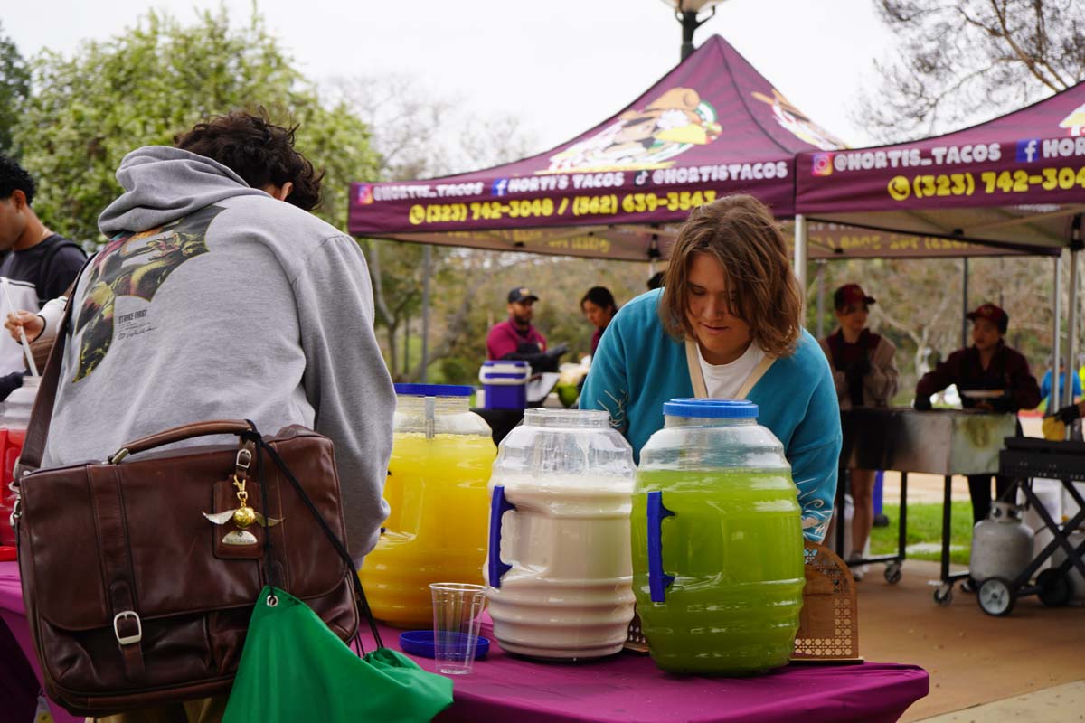 Students geting a drink