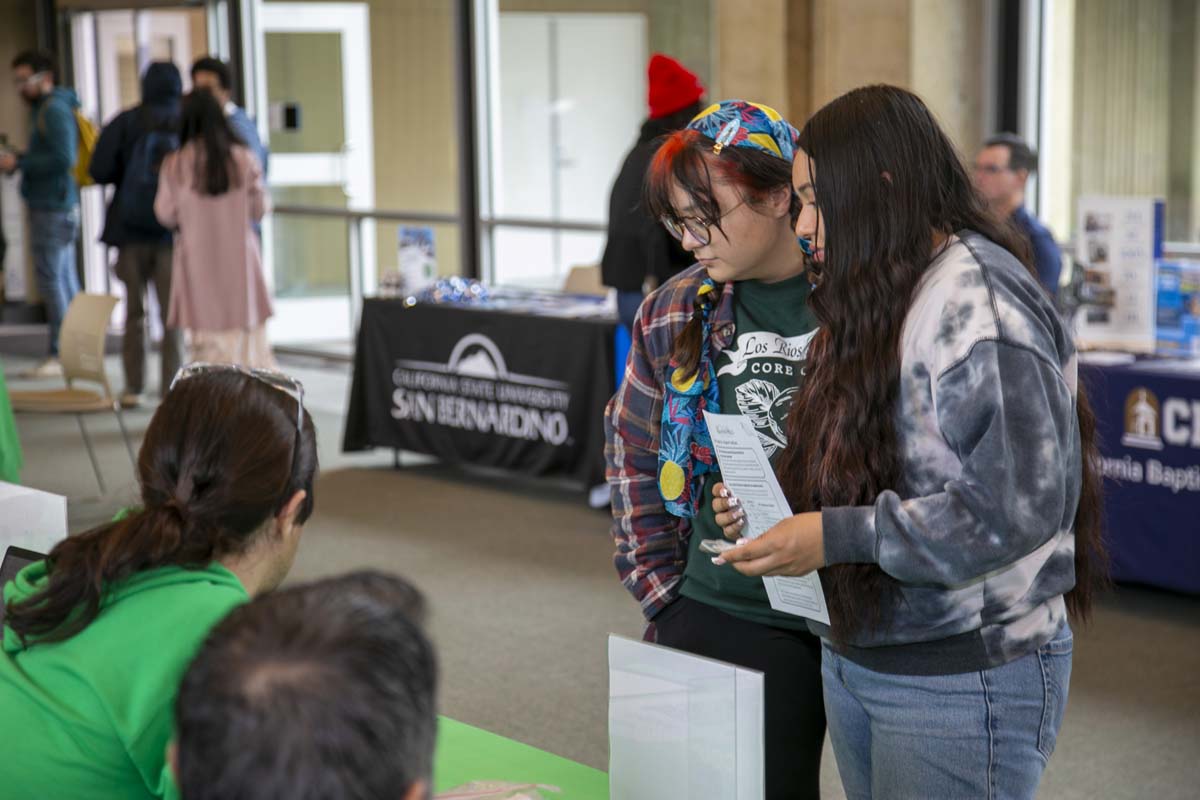 Multiple booths at Grad Fest
