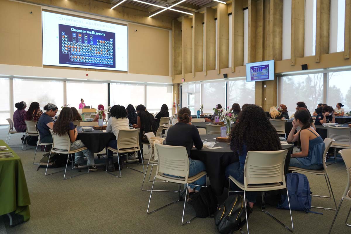 Wide view of all of the tables at the event