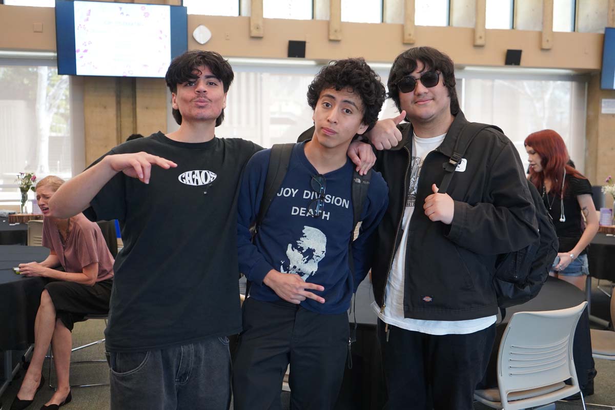 Three students posing for a photo