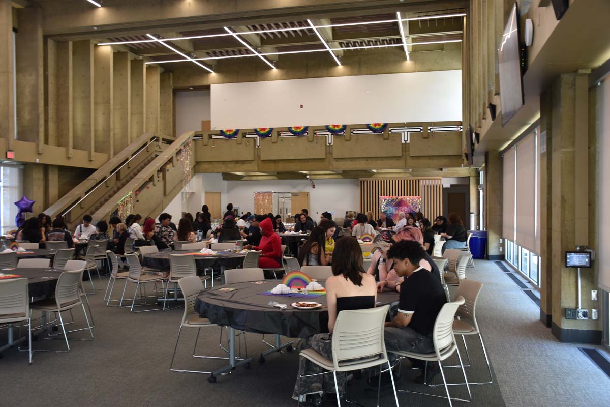 View of the room from the front