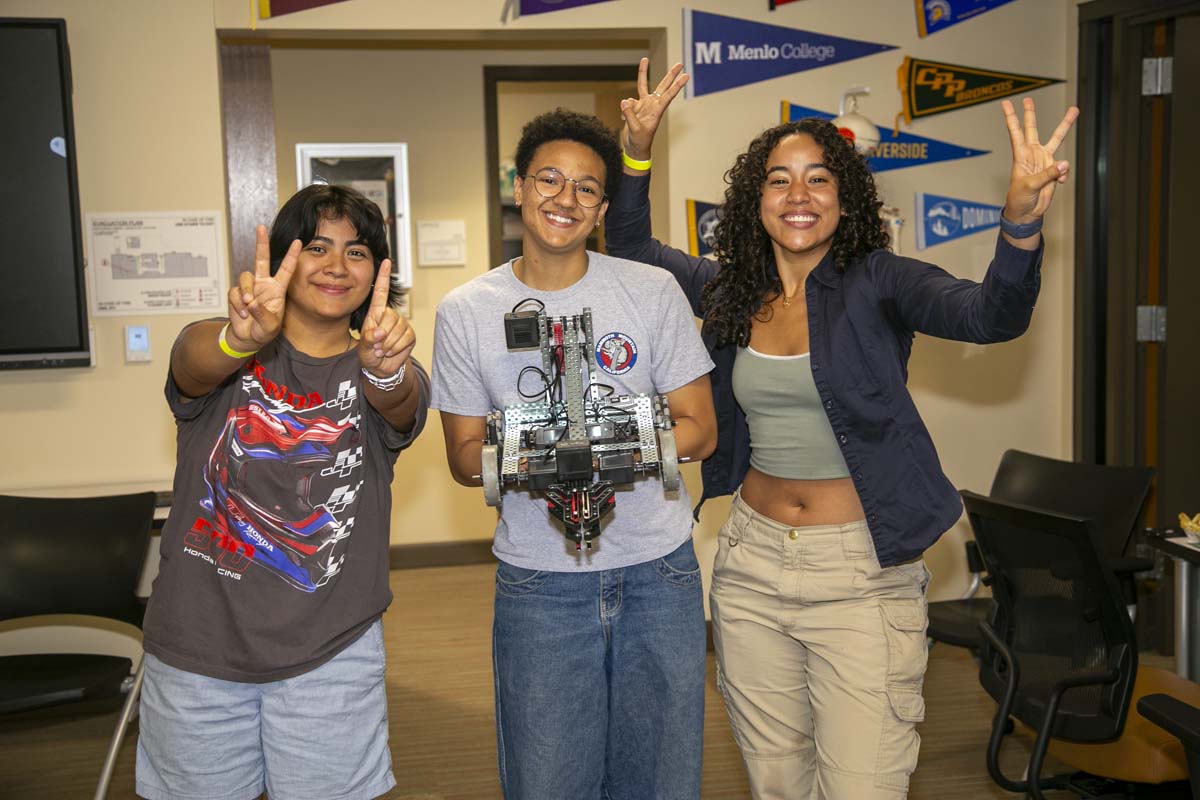 Three Student participants at robotic competition
