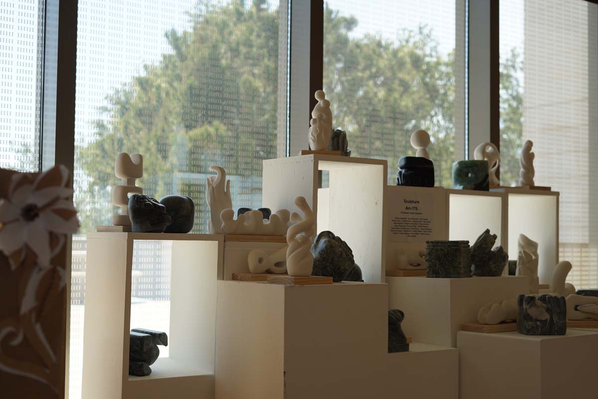 Student sculptures on display