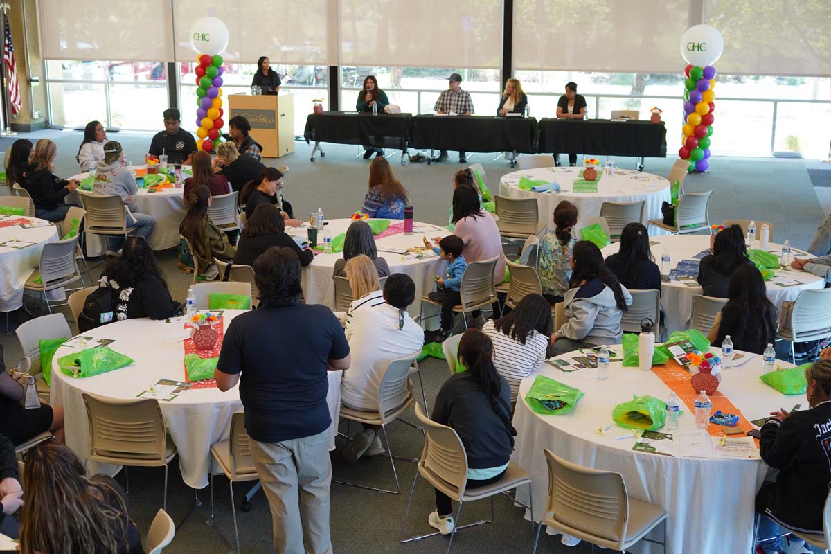 View from above of all of the tables at the event