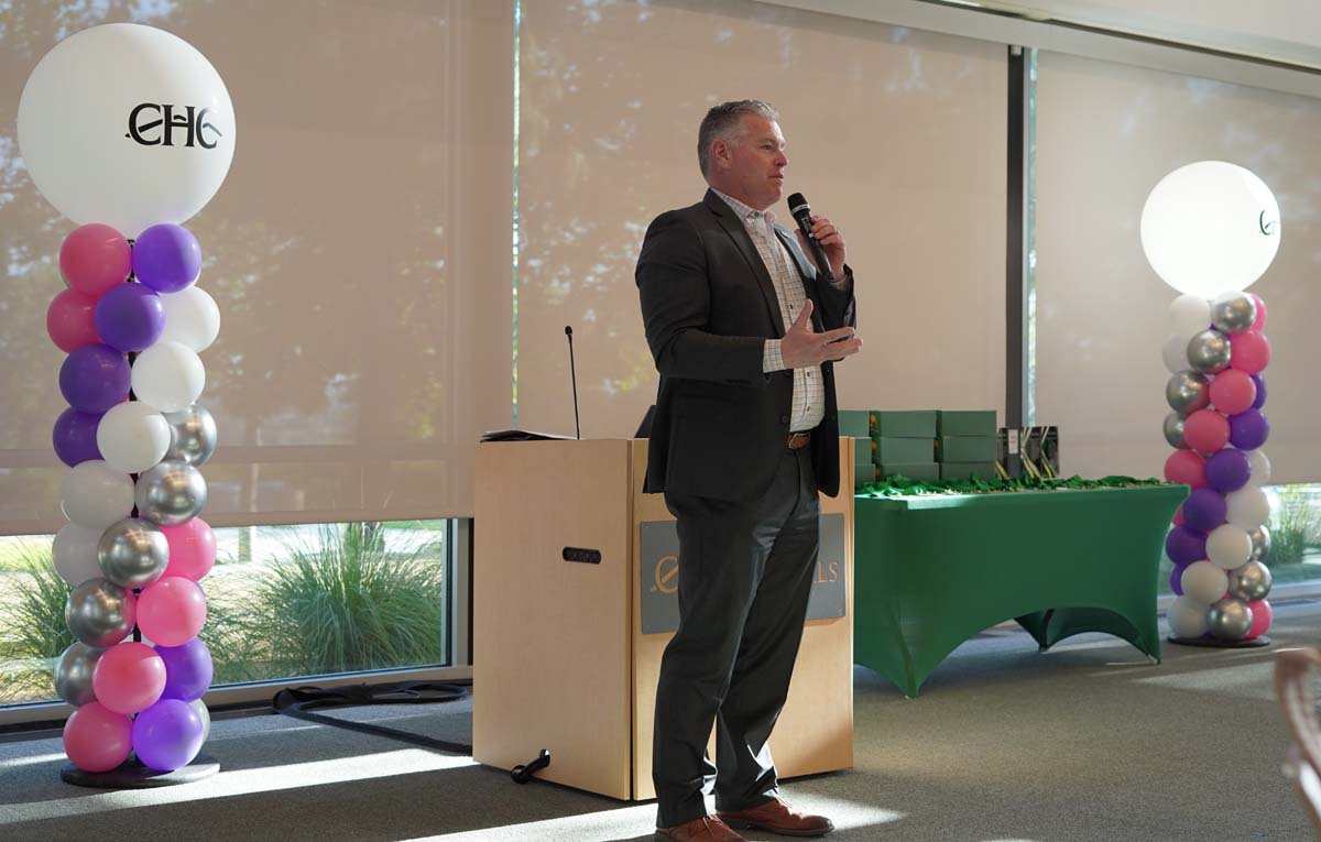 President Horan talking at the event