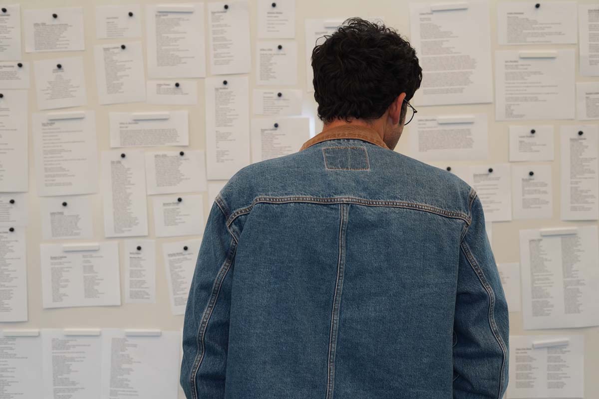Student looking at display