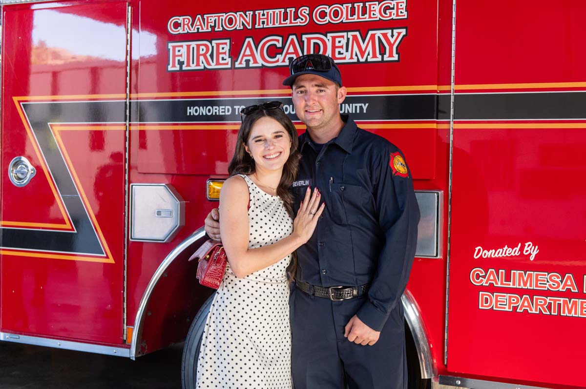 Cadet posing with his family