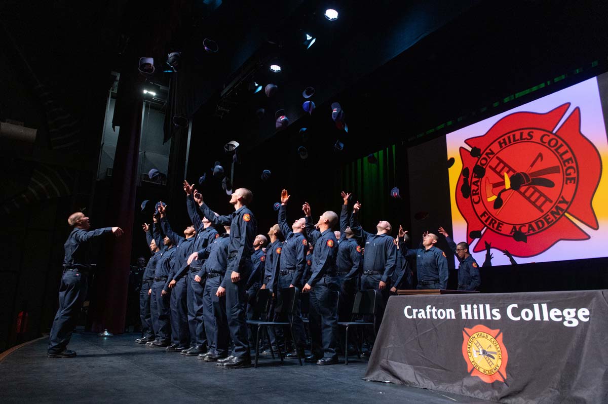 Cadets tossing their caps