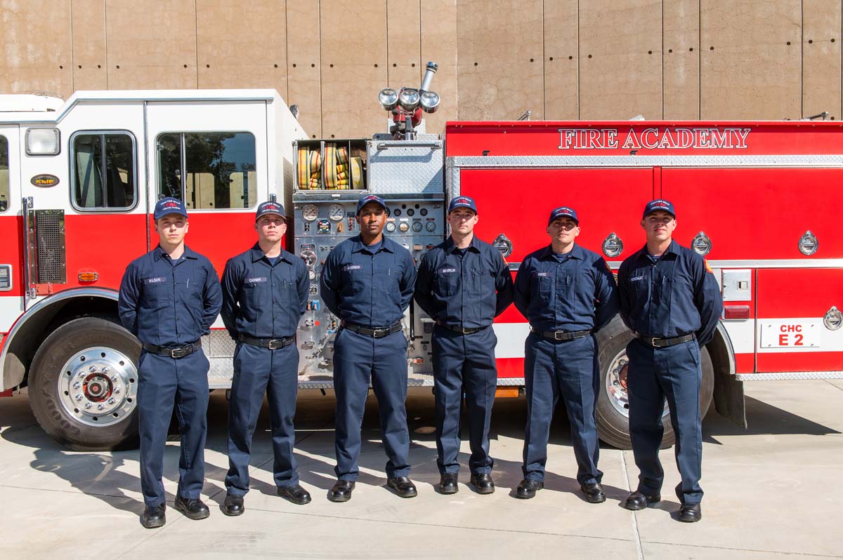 Six cadets posing for a photo