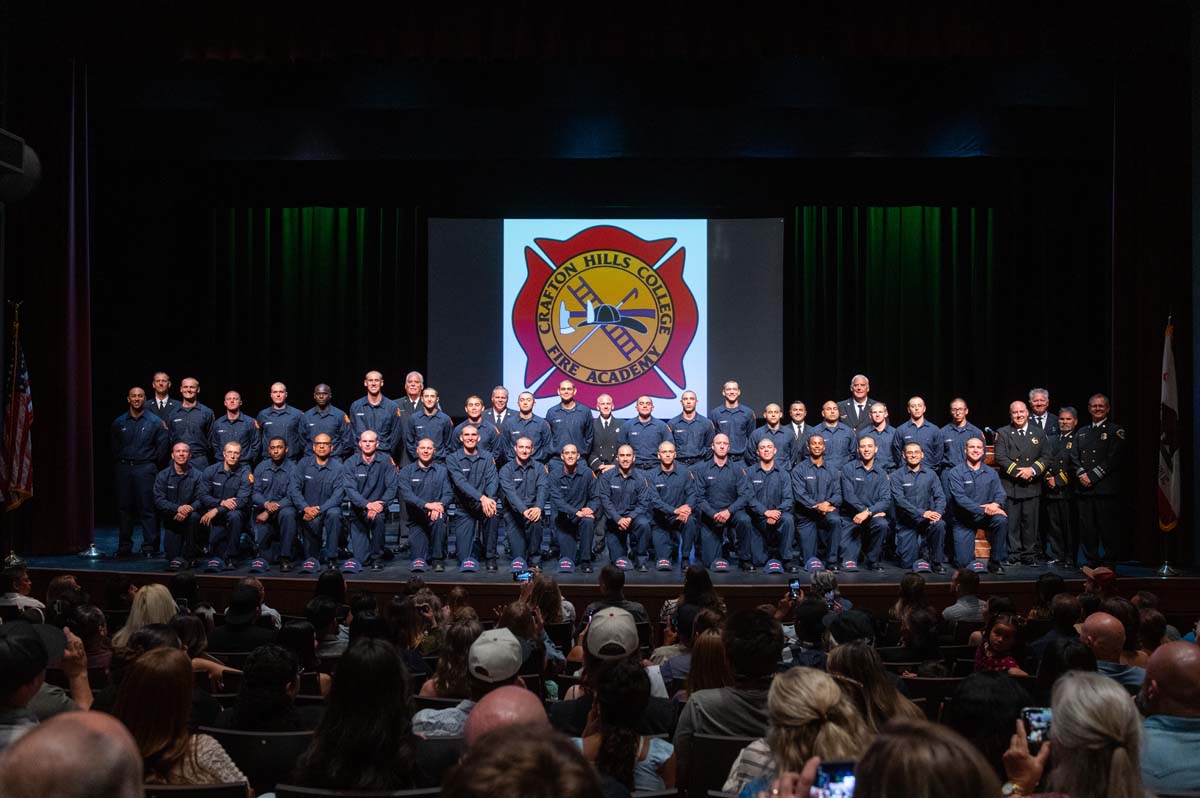Group photo of all cadets on stage